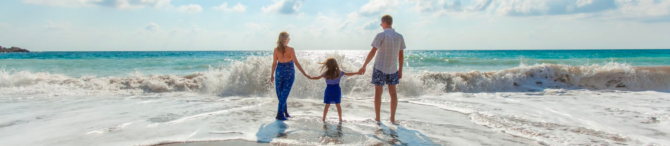 family at beach